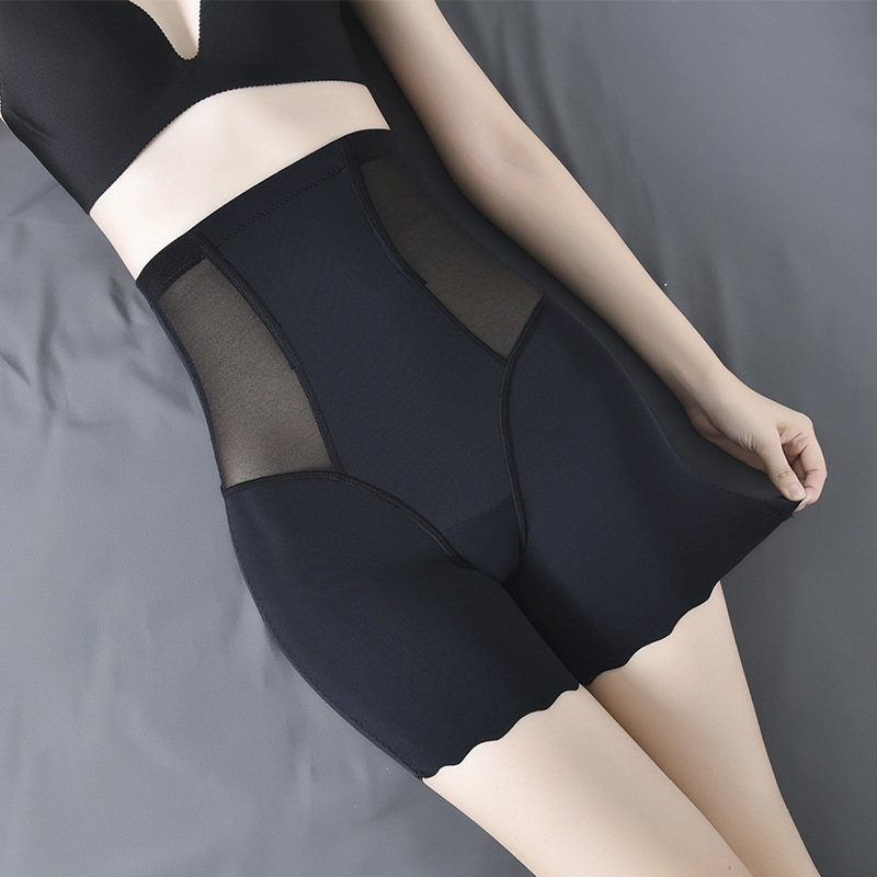 Ice Silk Cool High Waisted Tuck Pants Flat Feet Body Shaping and Hip Lifting Shaping Pants Hip Anti-Roll Anti-Exposure Base Safety Pants