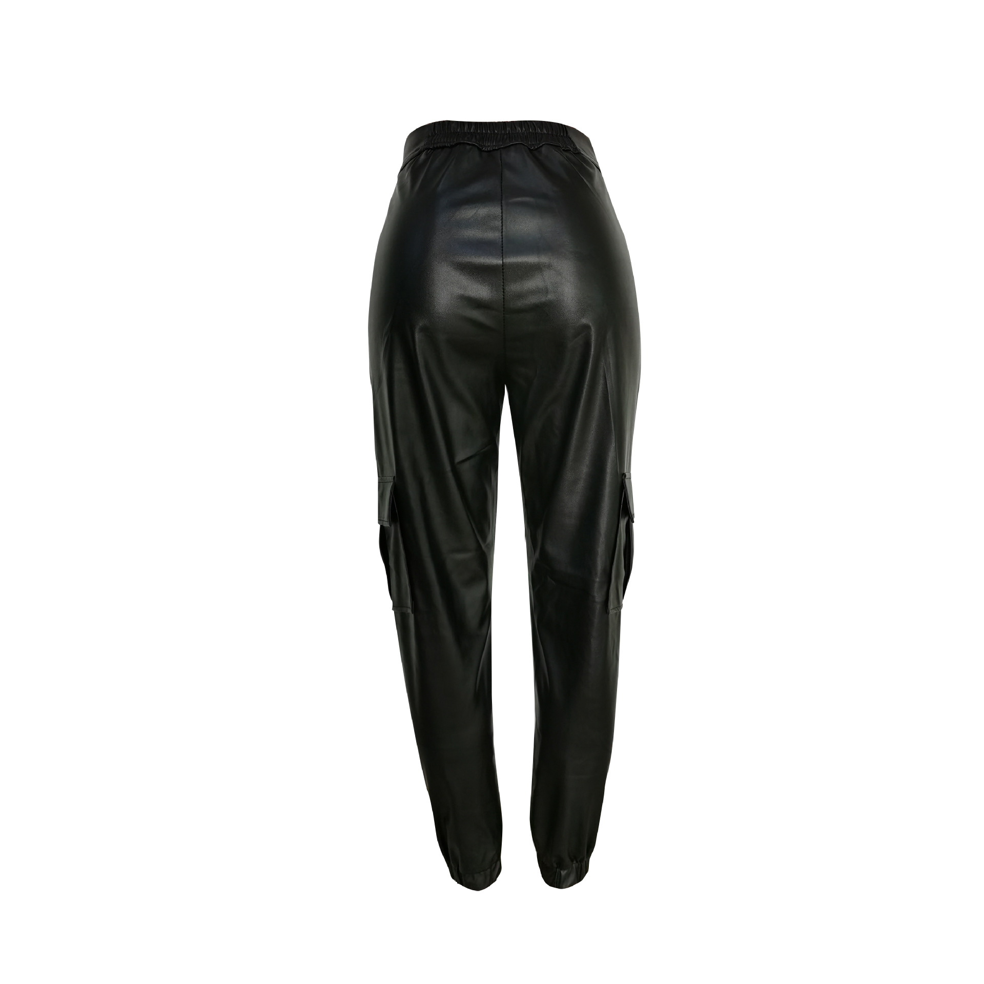 New Autumn and Winter Casual Pants F8257 Spot European and American Amazon Fashion Multiple Pocket Casual Pants Casual Leather Pants