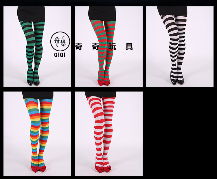 Cross the border for festive party costumes and props striped socks Halloween, Christmas rainbow COS pantyhose silk stockings Cross the border for festive party costumes and props striped socks Halloween, Christmas rainbow COS pantyhose silk stockings