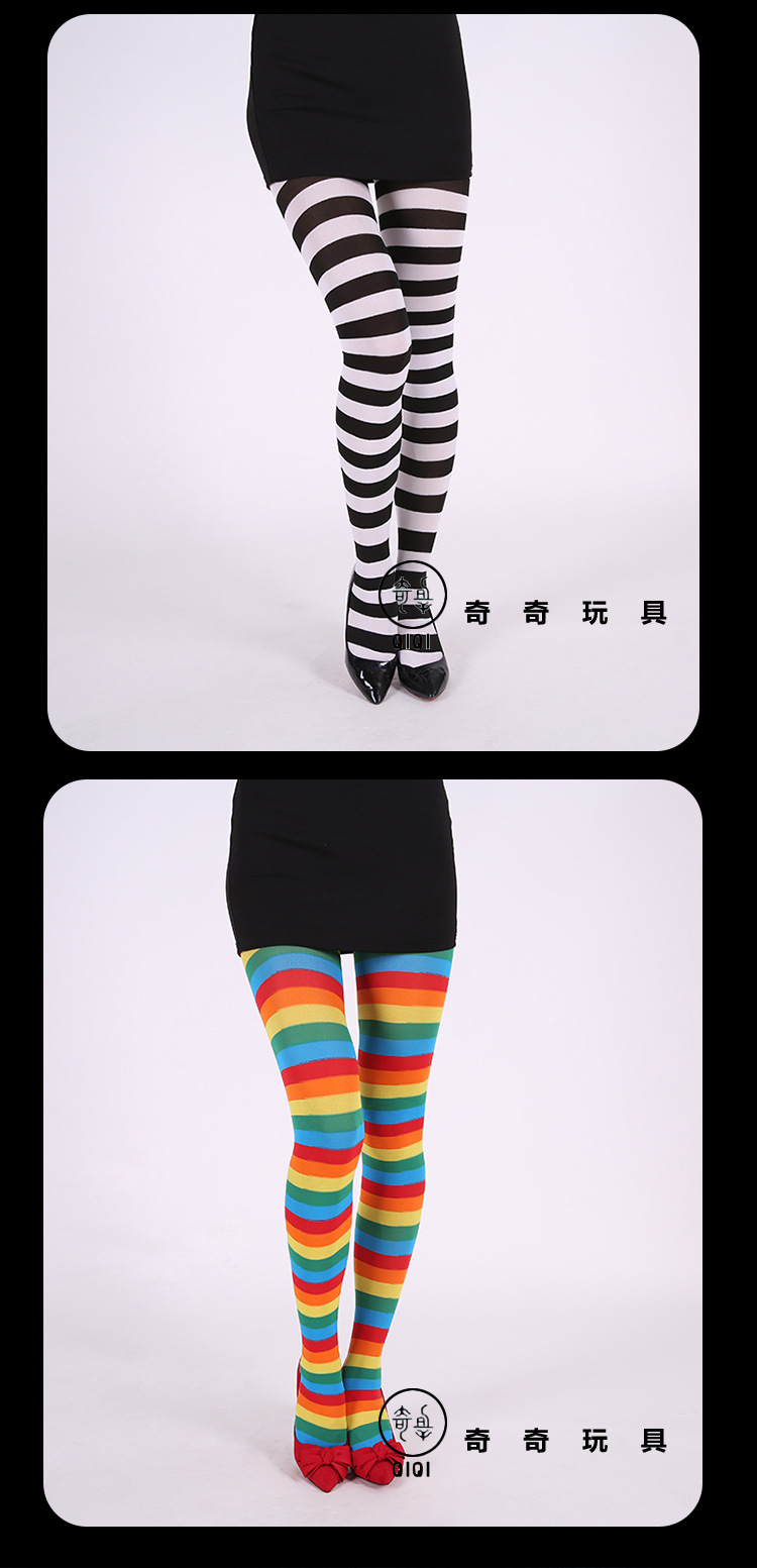 Cross the border for festive party costumes and props striped socks Halloween, Christmas rainbow COS pantyhose silk stockings Cross the border for festive party costumes and props striped socks Halloween, Christmas rainbow COS pantyhose silk stockings