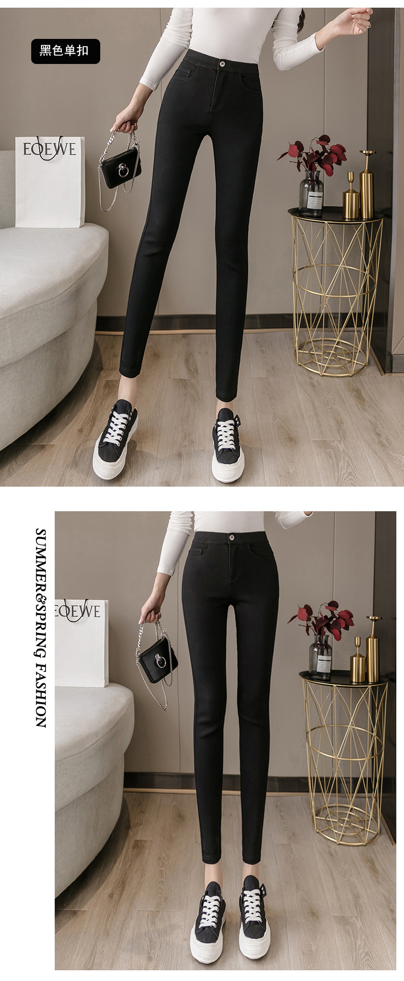 Leggings Women's Outer Wear Spring and Autumn Thin Cropped Feet Tight High Waist Slimming Small Black Trousers Black Stretch Magic Pants Leggings Women's Outer Wear Spring and Autumn Thin Cropped Feet Tight High Waist Slimming Small Black Trousers Black Stretch Magic Pants
