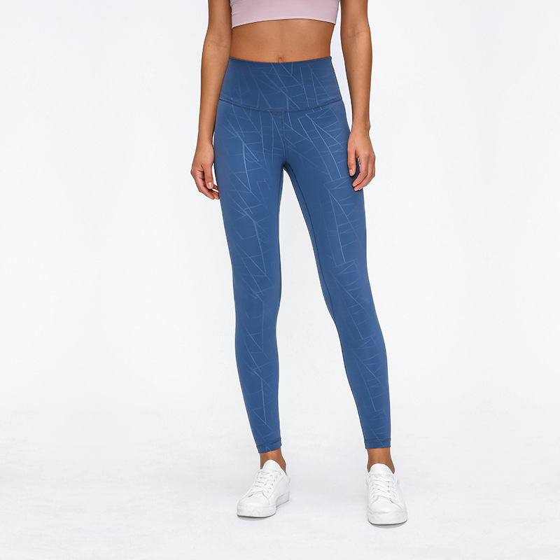 2020 Spring New Model Nude Yoga Pants Women&#039;s High Waist Hip Running Tight Elastic Feet Sports Fitness Trousers