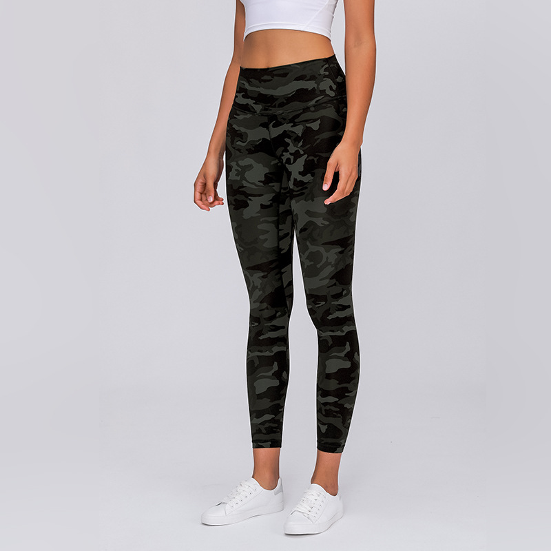 2020 Spring New Model Nude Yoga Pants Women&#039;s High Waist Hip Running Tight Elastic Feet Sports Fitness Trousers