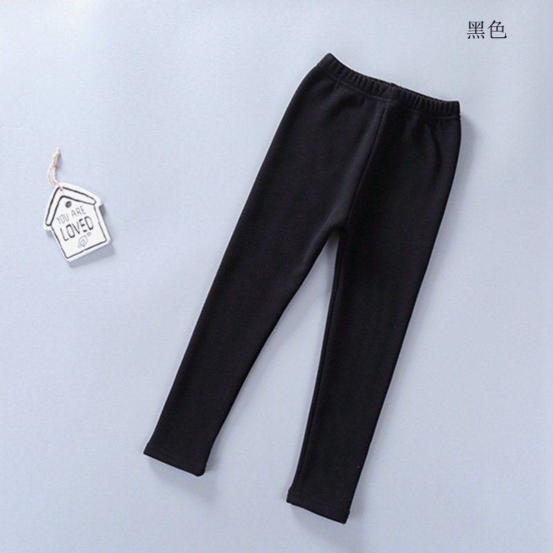 Autumn and Winter Children's Leggings Fleece-Lined Thick Warm Pants Korean Girls Solid Color Crawler Outer Wear Tight Stretch Trousers Autumn and Winter Children's Leggings Fleece-Lined Thick Warm Pants Korean Girls Solid Color Crawler Outer Wear Tight Stretch Trousers