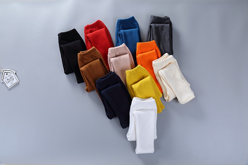 Autumn and Winter Children's Leggings Fleece-Lined Thick Warm Pants Korean Girls Solid Color Crawler Outer Wear Tight Stretch Trousers Autumn and Winter Children's Leggings Fleece-Lined Thick Warm Pants Korean Girls Solid Color Crawler Outer Wear Tight Stretch Trousers