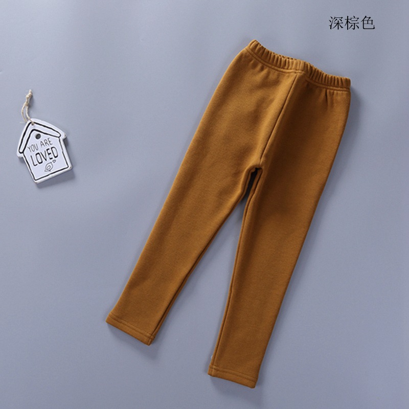 Autumn and Winter Children's Leggings Fleece-Lined Thick Warm Pants Korean Girls Solid Color Crawler Outer Wear Tight Stretch Trousers Autumn and Winter Children's Leggings Fleece-Lined Thick Warm Pants Korean Girls Solid Color Crawler Outer Wear Tight Stretch Trousers