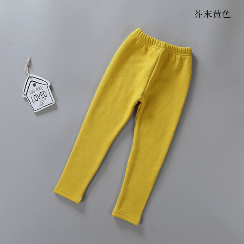 Autumn and Winter Children's Leggings Fleece-Lined Thick Warm Pants Korean Girls Solid Color Crawler Outer Wear Tight Stretch Trousers Autumn and Winter Children's Leggings Fleece-Lined Thick Warm Pants Korean Girls Solid Color Crawler Outer Wear Tight Stretch Trousers