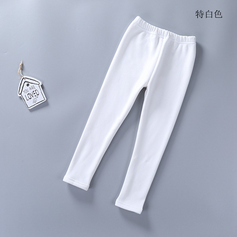 Autumn and Winter Children's Leggings Fleece-Lined Thick Warm Pants Korean Girls Solid Color Crawler Outer Wear Tight Stretch Trousers Autumn and Winter Children's Leggings Fleece-Lined Thick Warm Pants Korean Girls Solid Color Crawler Outer Wear Tight Stretch Trousers