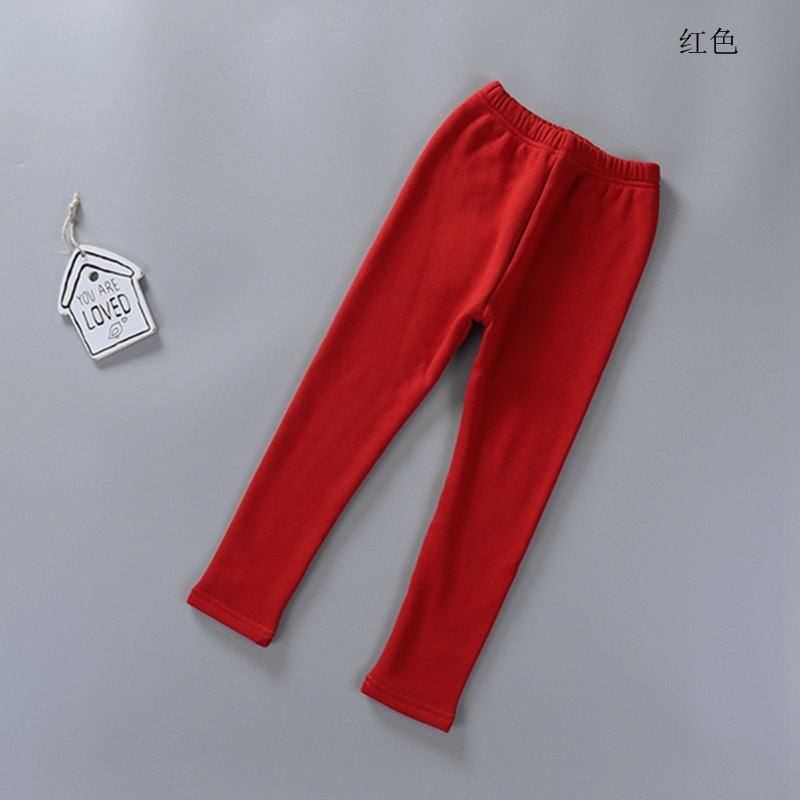 Autumn and Winter Children's Leggings Fleece-Lined Thick Warm Pants Korean Girls Solid Color Crawler Outer Wear Tight Stretch Trousers Autumn and Winter Children's Leggings Fleece-Lined Thick Warm Pants Korean Girls Solid Color Crawler Outer Wear Tight Stretch Trousers
