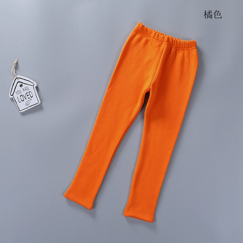 Autumn and Winter Children's Leggings Fleece-Lined Thick Warm Pants Korean Girls Solid Color Crawler Outer Wear Tight Stretch Trousers Autumn and Winter Children's Leggings Fleece-Lined Thick Warm Pants Korean Girls Solid Color Crawler Outer Wear Tight Stretch Trousers