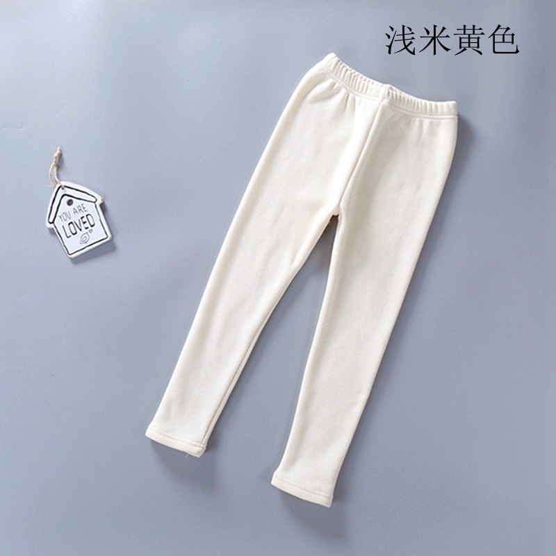 Autumn and Winter Children's Leggings Fleece-Lined Thick Warm Pants Korean Girls Solid Color Crawler Outer Wear Tight Stretch Trousers Autumn and Winter Children's Leggings Fleece-Lined Thick Warm Pants Korean Girls Solid Color Crawler Outer Wear Tight Stretch Trousers