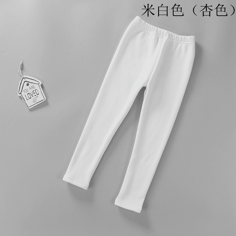 Autumn and Winter Children's Leggings Fleece-Lined Thick Warm Pants Korean Girls Solid Color Crawler Outer Wear Tight Stretch Trousers Autumn and Winter Children's Leggings Fleece-Lined Thick Warm Pants Korean Girls Solid Color Crawler Outer Wear Tight Stretch Trousers