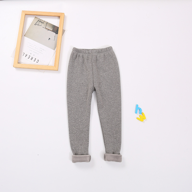Autumn and Winter Children's Leggings Fleece-Lined Thick Warm Pants Korean Girls Solid Color Crawler Outer Wear Tight Stretch Trousers Autumn and Winter Children's Leggings Fleece-Lined Thick Warm Pants Korean Girls Solid Color Crawler Outer Wear Tight Stretch Trousers