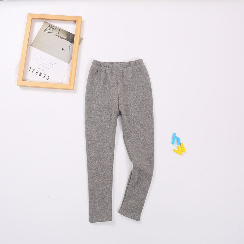 Autumn and Winter Children's Leggings Fleece-Lined Thick Warm Pants Korean Girls Solid Color Crawler Outer Wear Tight Stretch Trousers Autumn and Winter Children's Leggings Fleece-Lined Thick Warm Pants Korean Girls Solid Color Crawler Outer Wear Tight Stretch Trousers
