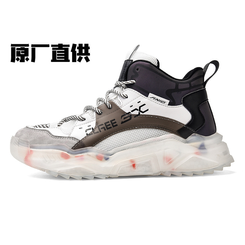 Summer Universal Flat Heel round Toe White for Men High-Top Daily Front Lace-up Tinker Bell Solid Color Dr. Martens Boots