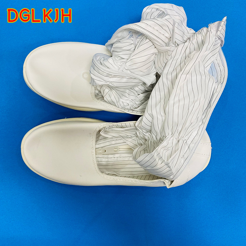 Dust Resistant Shoe Dustproof Anti-Static High-Top Boots Workshop Protective Anti-Slip Safety Pu Purification PVC Bottom High-Top Shoes