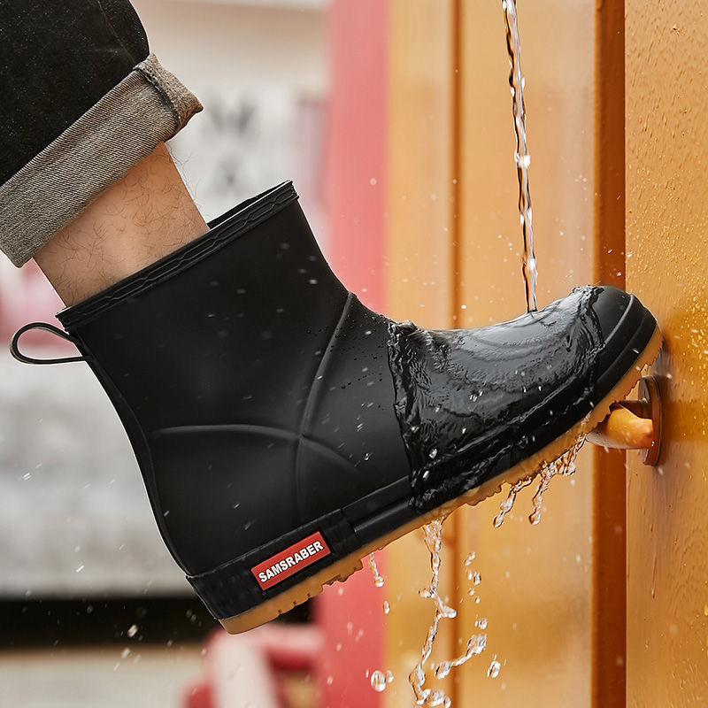 Foreign Trade Rain Boots Men&#039;s and Women&#039;s High Platform Fashion Non-Slip Rain Boots Outdoor Wear-Resistant Waterproof Rain Boots Non-Slip Kitchen Rubber Shoes