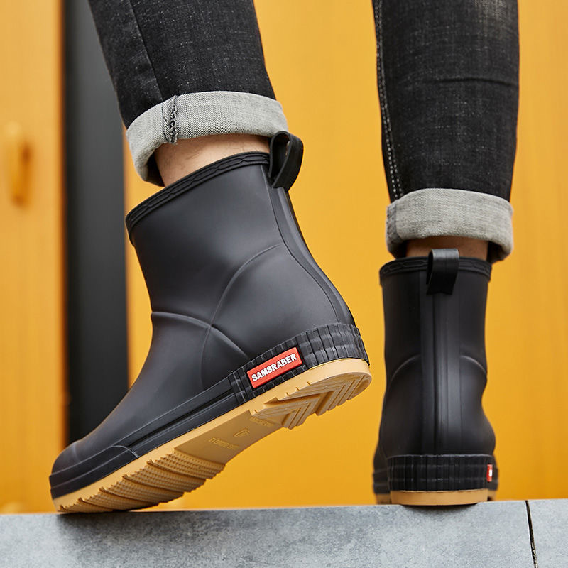 Foreign Trade Rain Boots Men&#039;s and Women&#039;s High Platform Fashion Non-Slip Rain Boots Outdoor Wear-Resistant Waterproof Rain Boots Non-Slip Kitchen Rubber Shoes