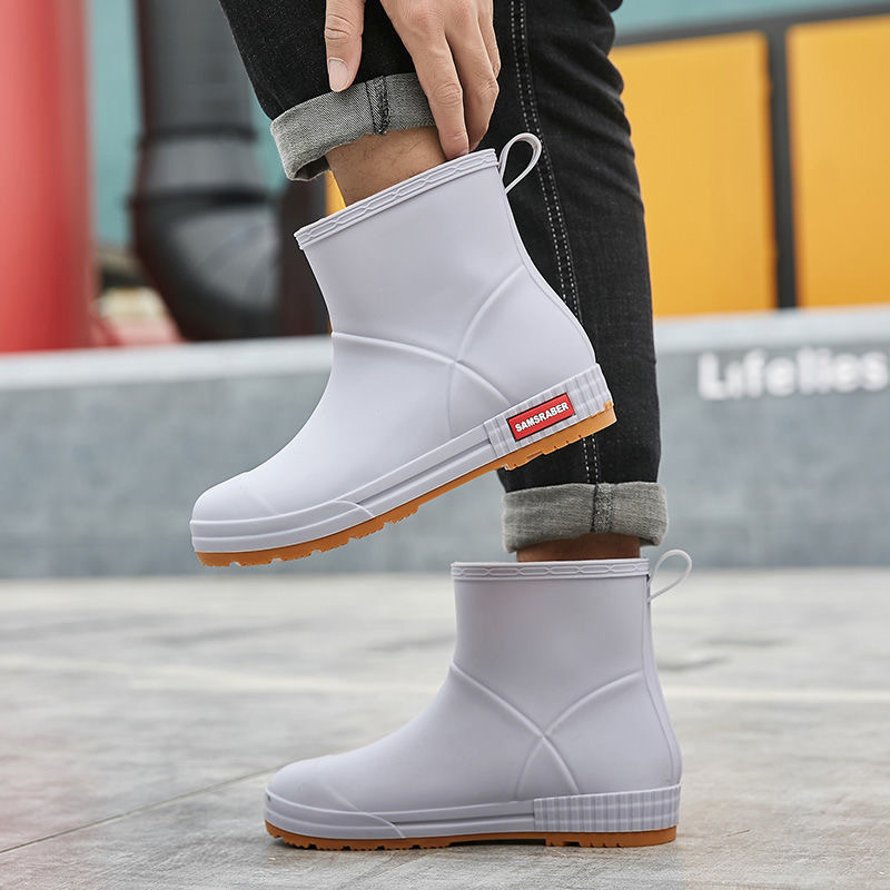Foreign Trade Rain Boots Men&#039;s and Women&#039;s High Platform Fashion Non-Slip Rain Boots Outdoor Wear-Resistant Waterproof Rain Boots Non-Slip Kitchen Rubber Shoes