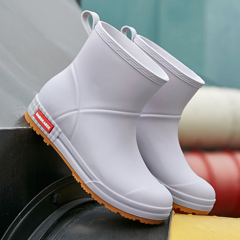Foreign Trade Rain Boots Men&#039;s and Women&#039;s High Platform Fashion Non-Slip Rain Boots Outdoor Wear-Resistant Waterproof Rain Boots Non-Slip Kitchen Rubber Shoes