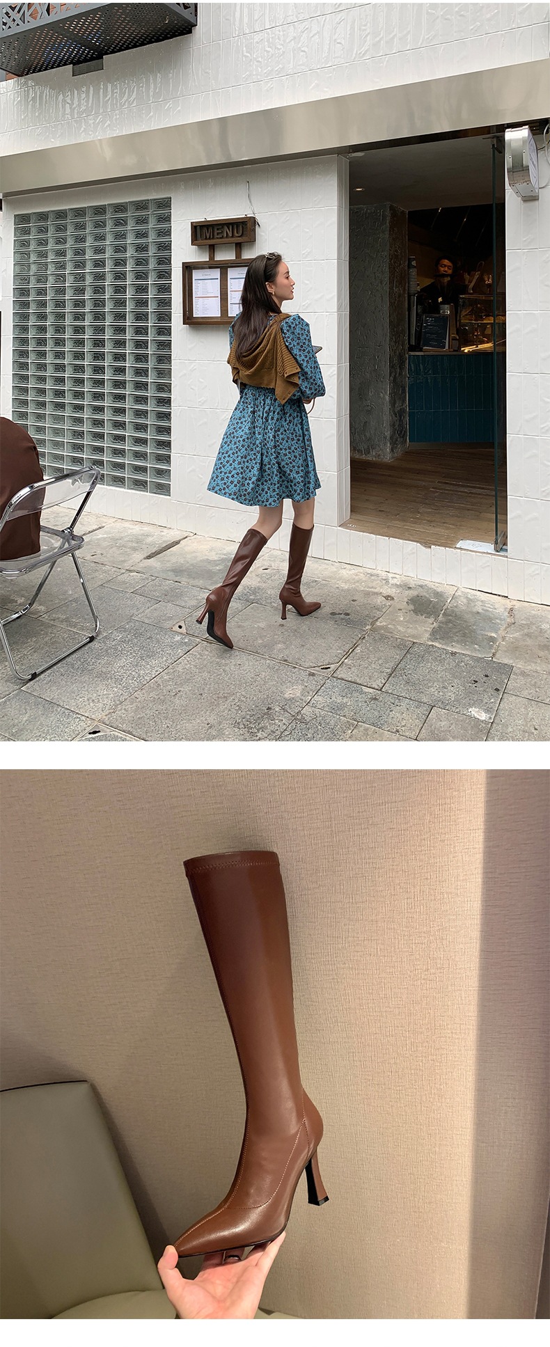 INS Commuting Figure Flattering Springy Thigh Boot below the Knee European and American Super High Heel Pointed Single-Layer Boots Side Zipper Martin Boots INS Commuting Figure Flattering Springy Thigh Boot below the Knee European and American Super High Heel Pointed Single-Layer Boots Side Zipper Martin Boots