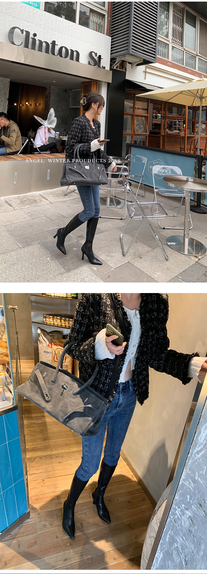 INS Commuting Figure Flattering Springy Thigh Boot below the Knee European and American Super High Heel Pointed Single-Layer Boots Side Zipper Martin Boots INS Commuting Figure Flattering Springy Thigh Boot below the Knee European and American Super High Heel Pointed Single-Layer Boots Side Zipper Martin Boots