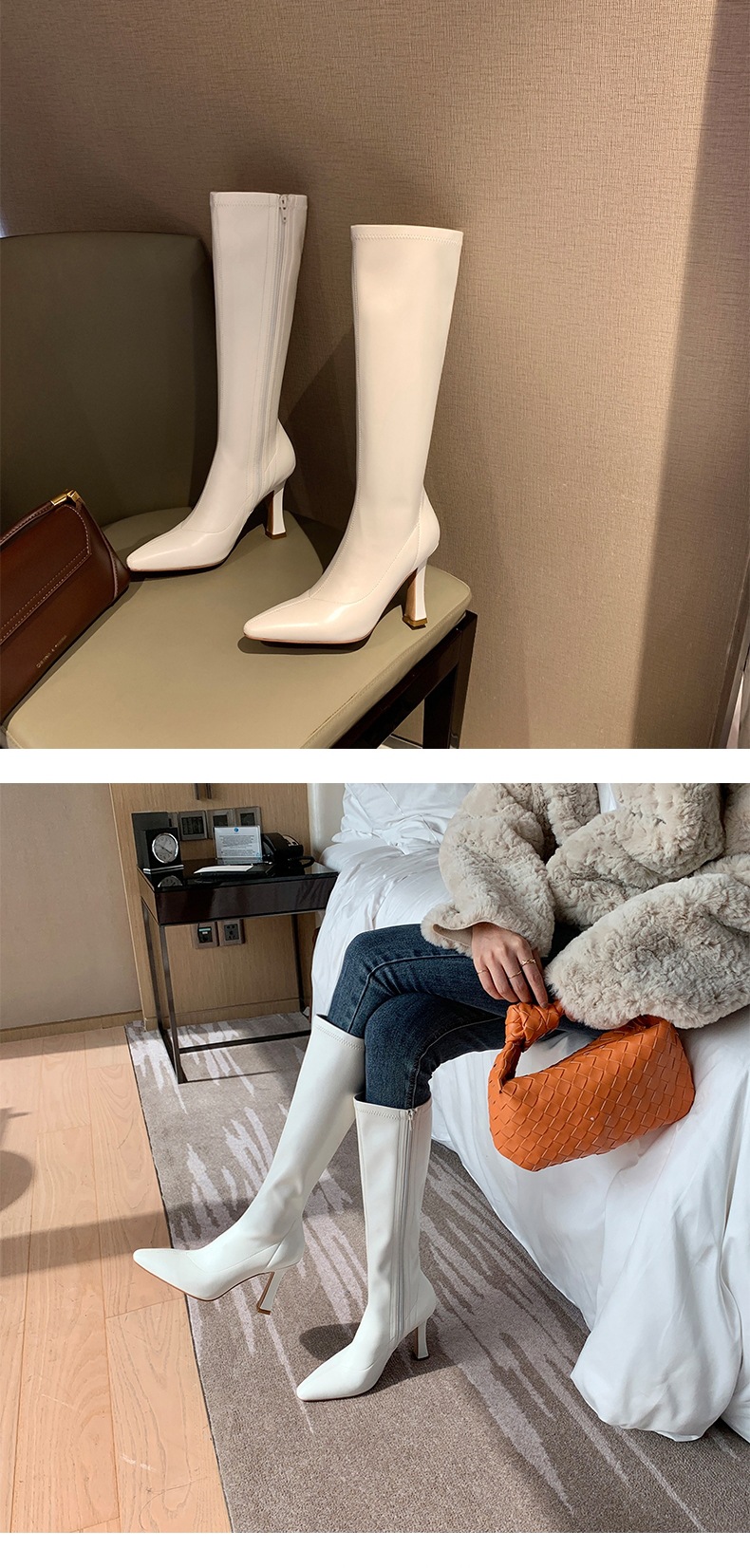 INS Commuting Figure Flattering Springy Thigh Boot below the Knee European and American Super High Heel Pointed Single-Layer Boots Side Zipper Martin Boots INS Commuting Figure Flattering Springy Thigh Boot below the Knee European and American Super High Heel Pointed Single-Layer Boots Side Zipper Martin Boots