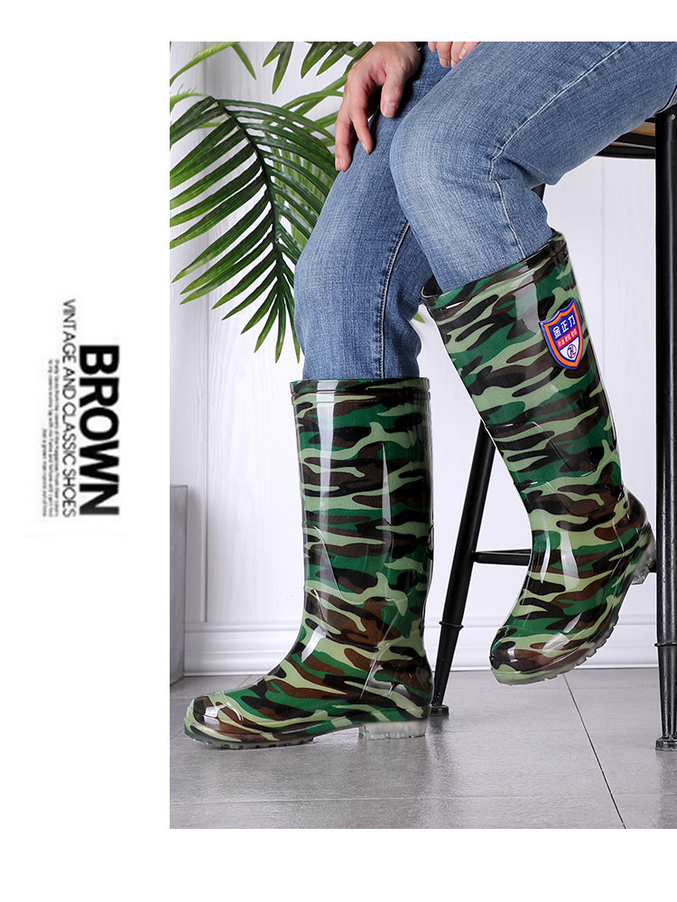 Add Knee-High Rain Boots PVC Material Black Men's Industrial Rain Boots Outdoor Rain Boots Factory Direct Supply Add Knee-High Rain Boots PVC Material Black Men's Industrial Rain Boots Outdoor Rain Boots Factory Direct Supply