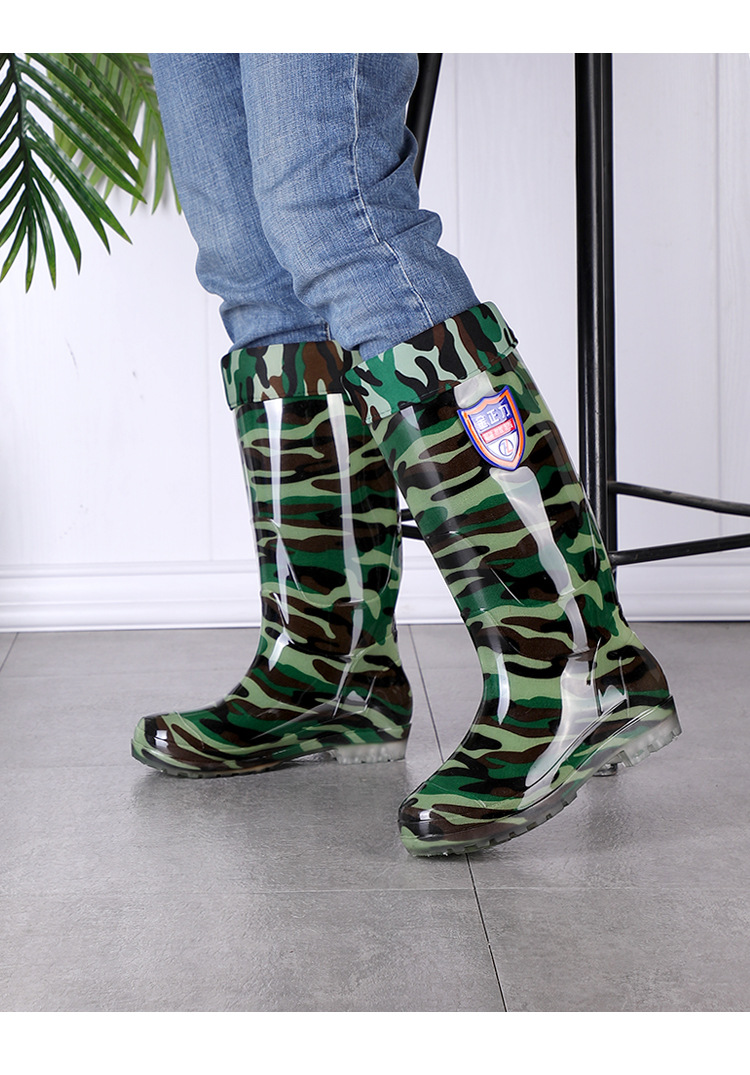 Add Knee-High Rain Boots PVC Material Black Men's Industrial Rain Boots Outdoor Rain Boots Factory Direct Supply Add Knee-High Rain Boots PVC Material Black Men's Industrial Rain Boots Outdoor Rain Boots Factory Direct Supply
