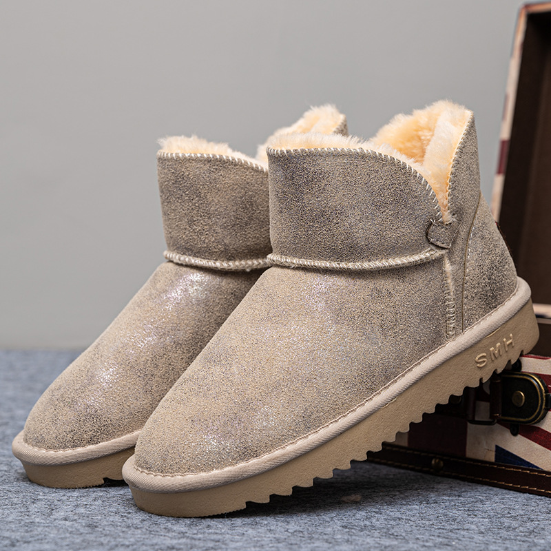 Women&#039;s Cotton-Padded Shoes Cross-Border Winter New Korean Style Daily Casual Platform UGG Fleece Lined Padded Warm Keeping Snow Boots for Women