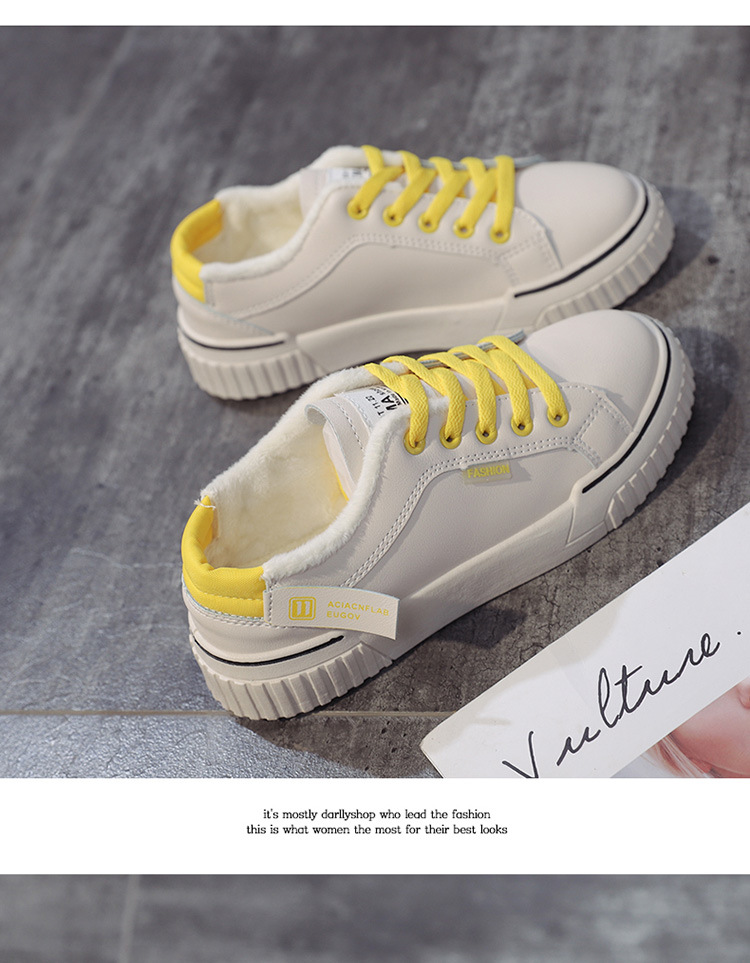 White shoes for girls the new winter 2019 warm shoes for girls with extra fleece cotton-padded shoes for Korean students White shoes for girls the new winter 2019 warm shoes for girls with extra fleece cotton-padded shoes for Korean students