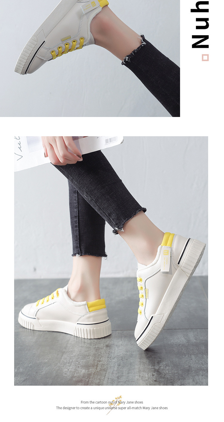 White shoes for girls the new winter 2019 warm shoes for girls with extra fleece cotton-padded shoes for Korean students White shoes for girls the new winter 2019 warm shoes for girls with extra fleece cotton-padded shoes for Korean students
