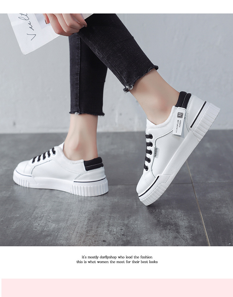 White shoes for girls the new winter 2019 warm shoes for girls with extra fleece cotton-padded shoes for Korean students White shoes for girls the new winter 2019 warm shoes for girls with extra fleece cotton-padded shoes for Korean students