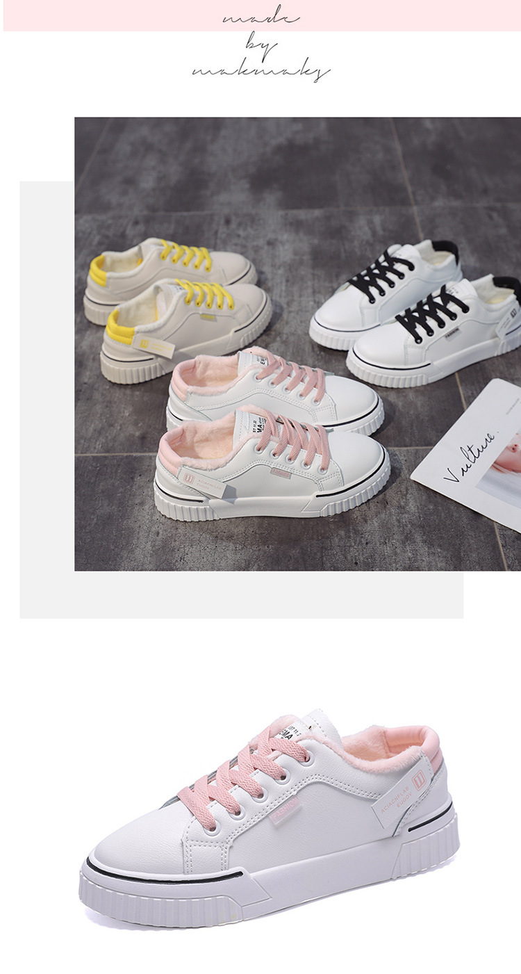 White shoes for girls the new winter 2019 warm shoes for girls with extra fleece cotton-padded shoes for Korean students White shoes for girls the new winter 2019 warm shoes for girls with extra fleece cotton-padded shoes for Korean students