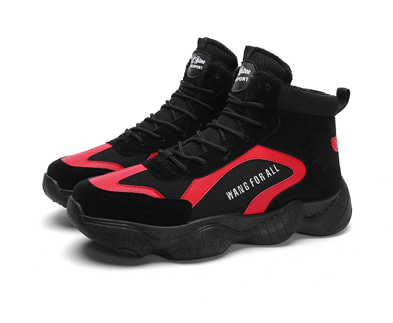 Winter cotton-padded shoes with velvety men&#039;s shoes high top shoes sneakers men&#039;s shoes tide shoes coconut