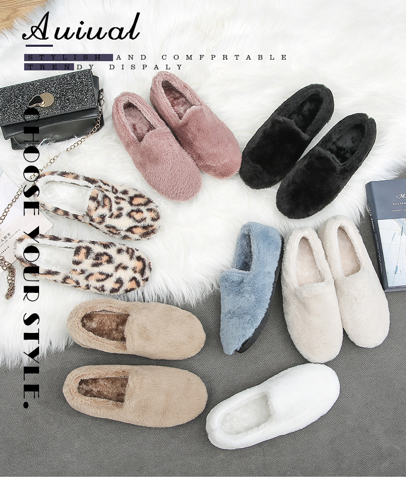 Cotton-padded shoes web celebrity wool shoes for women to wear winter doudou shoes with fleece Korean version winter one Cotton-padded shoes web celebrity wool shoes for women to wear winter doudou shoes with fleece Korean version winter one