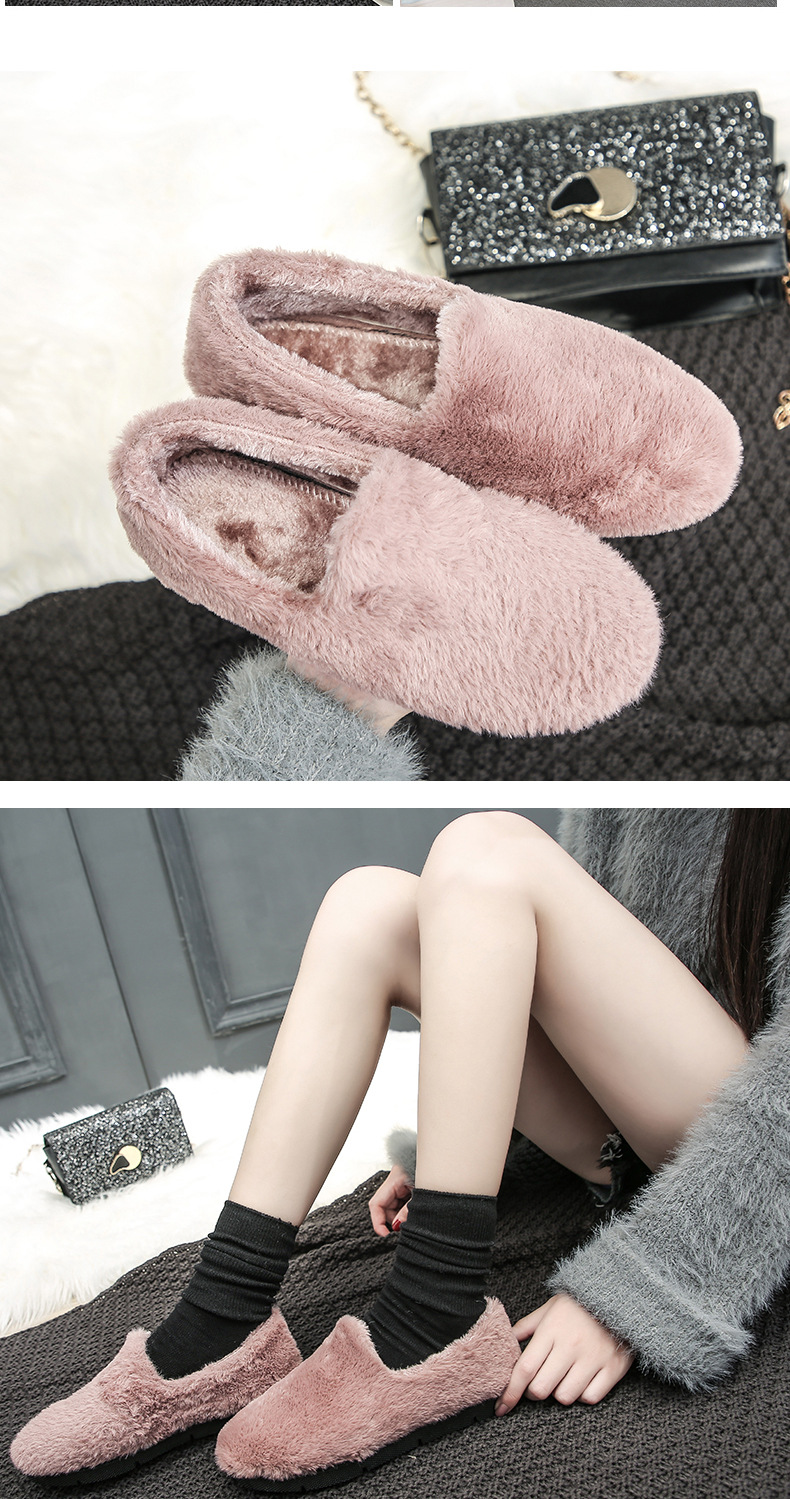 Cotton-padded shoes web celebrity wool shoes for women to wear winter doudou shoes with fleece Korean version winter one Cotton-padded shoes web celebrity wool shoes for women to wear winter doudou shoes with fleece Korean version winter one