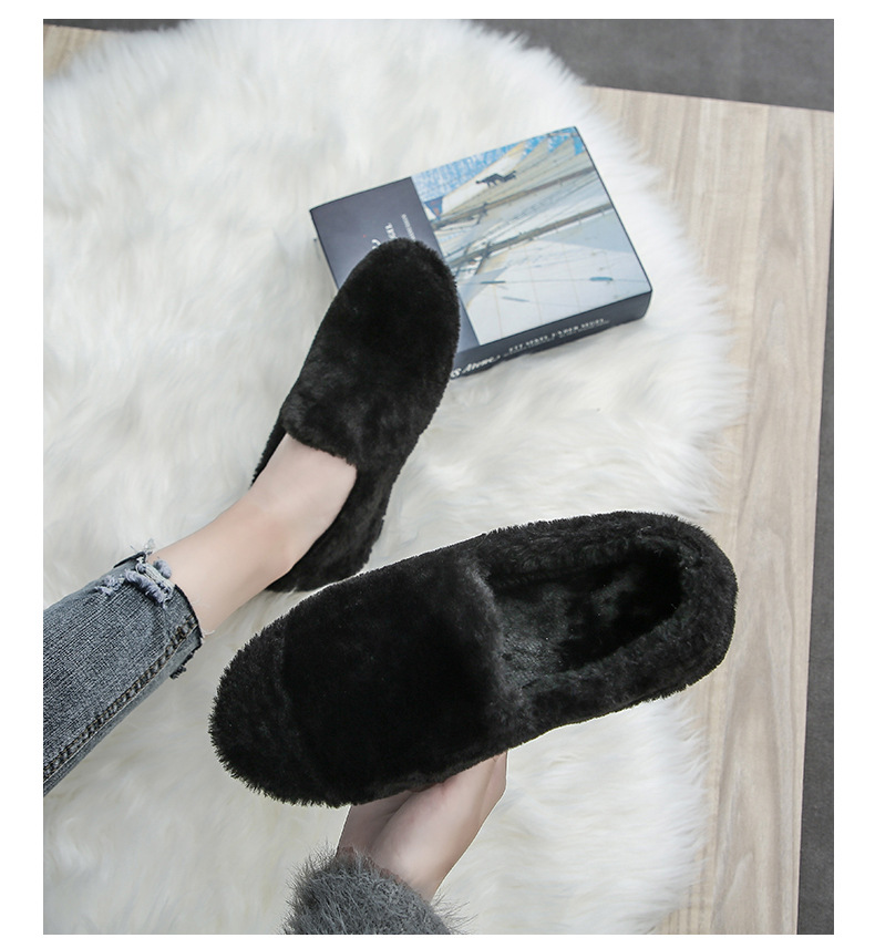 Cotton-padded shoes web celebrity wool shoes for women to wear winter doudou shoes with fleece Korean version winter one Cotton-padded shoes web celebrity wool shoes for women to wear winter doudou shoes with fleece Korean version winter one