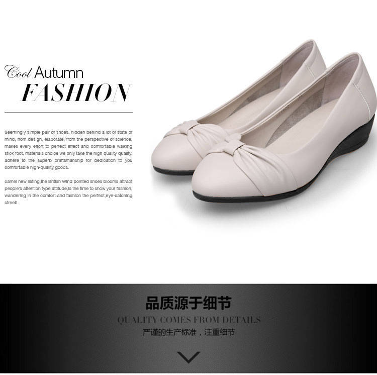 Spring and Autumn Mom Shoes Pumps Middle-Aged Women's Shoes Non-Slip Soft Bottom Breathable Leather Shoes for the Elderly Flat Heel Flat Shoes for the Elderly