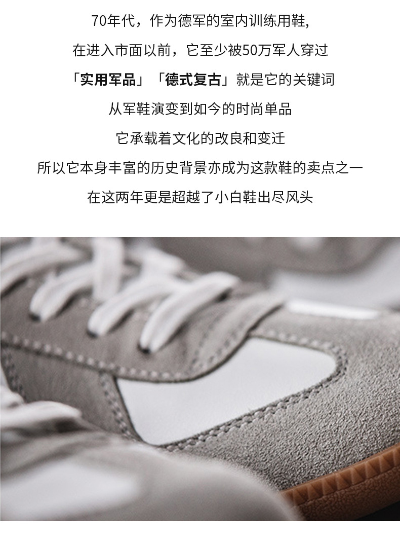 Spring 2021 German Training Shoes Soft Bottom Casual Shoes Flat Heel Low Top White Shoes All-Matching Couple Sneakers Men's Fashionable Shoes