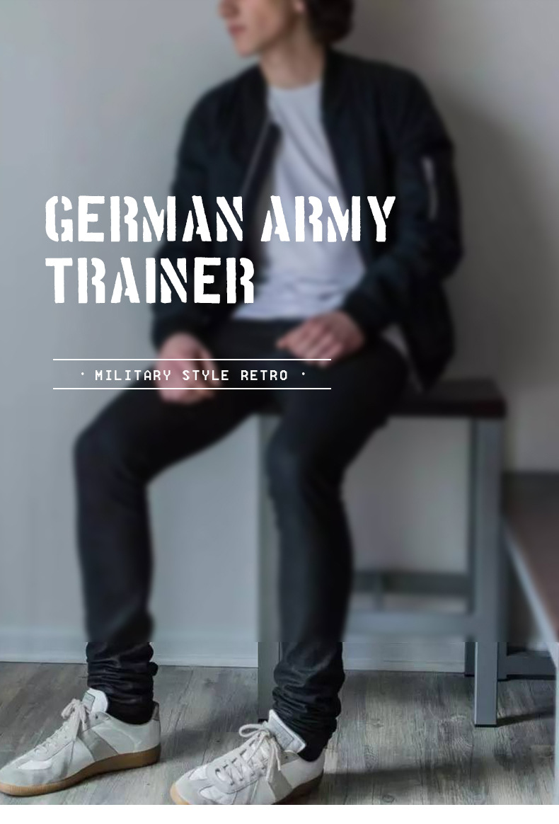 Spring 2021 German Training Shoes Soft Bottom Casual Shoes Flat Heel Low Top White Shoes All-Matching Couple Sneakers Men's Fashionable Shoes