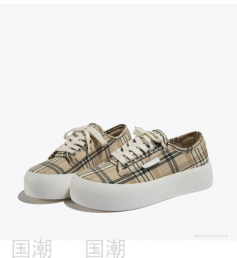 2021 Summer New Low-Top Flat Heel Platform Casual All-Match Women&#039;s Canvas Shoes Women&#039;s TikTok Live Streaming on 