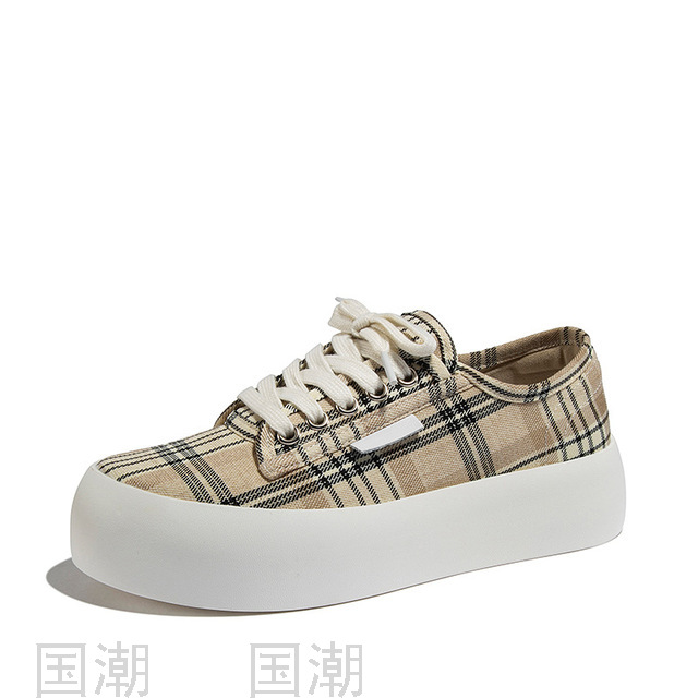 2021 Summer New Low-Top Flat Heel Platform Casual All-Match Women's Canvas Shoes Women's TikTok Live Streaming on 