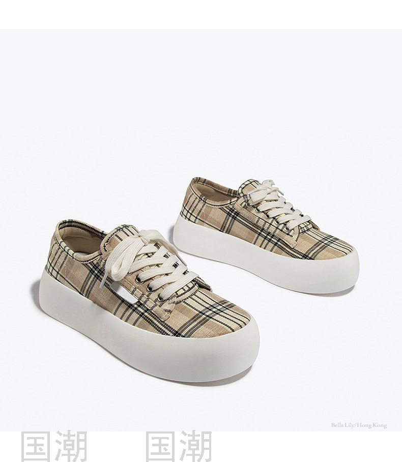 2021 Summer New Low-Top Flat Heel Platform Casual All-Match Women's Canvas Shoes Women's TikTok Live Streaming on 