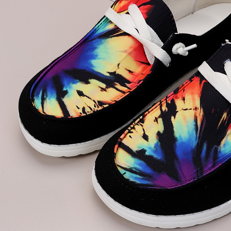 2021 Independent Station Cross-Border Large Size to 43 Viscose Shoes Fashion round Toe Flat Heel Spot Low-Top Platform Canvas Shoes for Women