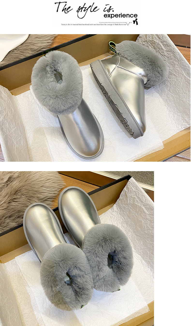 Snow Boots 2021 Winter New round Toe Flat Heel Fleece Padded Sleeve Student Casual Cotton-Padded Shoes Women's Short Boots