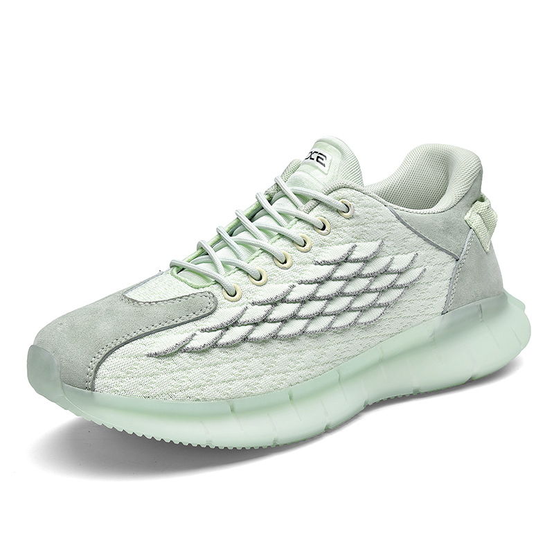 Winter General Tinker Bell Green Flat Heel Solid Color Women&#039;s Daily round Toe Low-Top Front Lace-up Dad Shoes