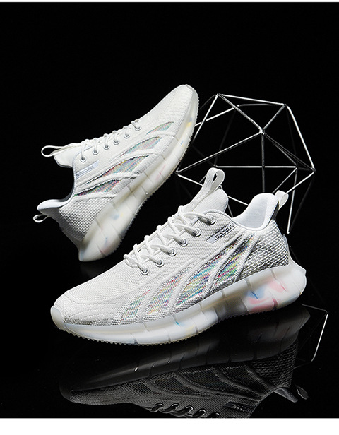 Autumn Flat Heel Low Top Front Lace-up White round Head Universal Women's Daily Lightning Solid Color Men's Shoes