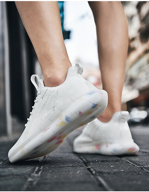 Autumn Flat Heel Low Top Front Lace-up White round Head Universal Women's Daily Lightning Solid Color Men's Shoes