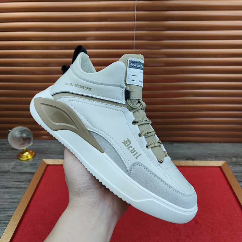 European Station Real Shot Leather Men's Shoes All-Match Mid-Top Casual Sneakers Height Increasing Insole Autumn and Winter Korean Sports Shoes Soft Leather European Station Real Shot Leather Men's Shoes All-Match Mid-Top Casual Sneakers Height Increasing Insole Autumn and Winter Korean Sports Shoes Soft Leather